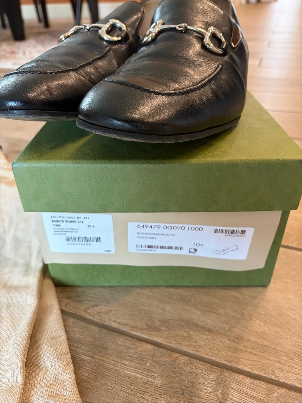 Gucci Horsebit loafers in black leather silver toned hardware Men’s 11.5 US
